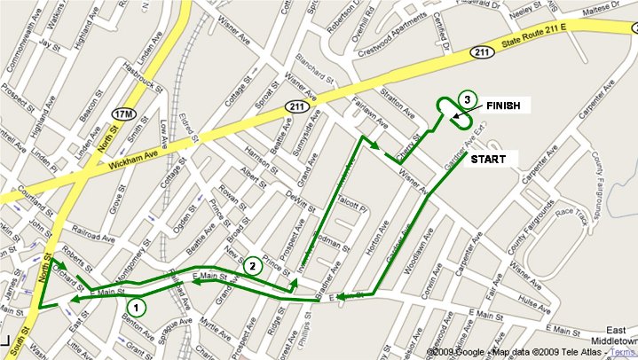 Map of the Rowley 5K Course